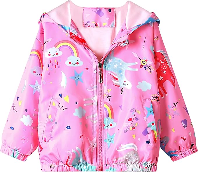 SunnyWind – Giacca Antivento Bambina Leggera con Cappuccio | Cappottino Impermeabile Primavera Autunno 1-7 Anni