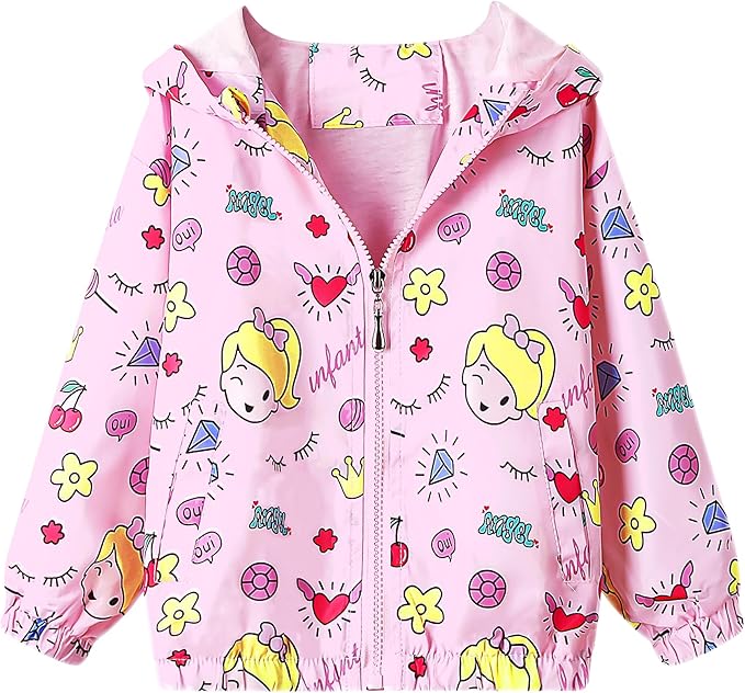 SunnyWind – Giacca Antivento Bambina Leggera con Cappuccio | Cappottino Impermeabile Primavera Autunno 1-7 Anni
