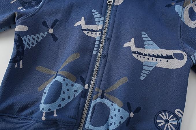 DinoZip – Felpa con Cappuccio Bambino 100% Cotone | Giacca Zip con Stampa Dinosauro o Coccodrillo 1–12 Anni