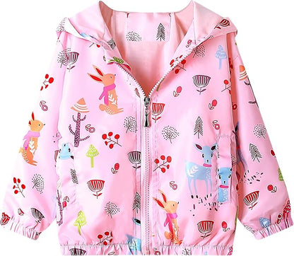 SunnyWind – Giacca Antivento Bambina Leggera con Cappuccio | Cappottino Impermeabile Primavera Autunno 1-7 Anni