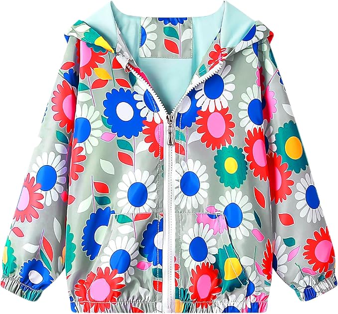 SunnyWind – Giacca Antivento Bambina Leggera con Cappuccio | Cappottino Impermeabile Primavera Autunno 1-7 Anni