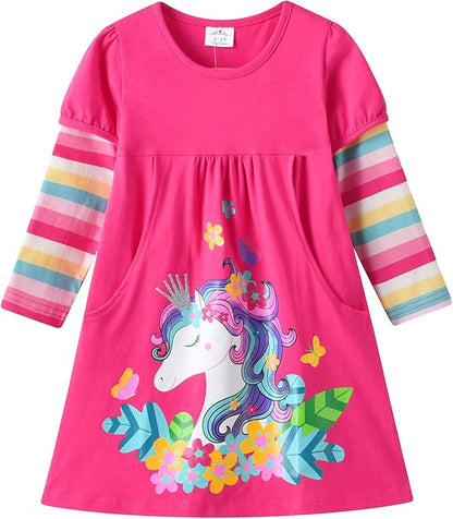 StripeDress è il vestitino ideale per portare colore, fantasia e allegria nel guardaroba delle bambine!