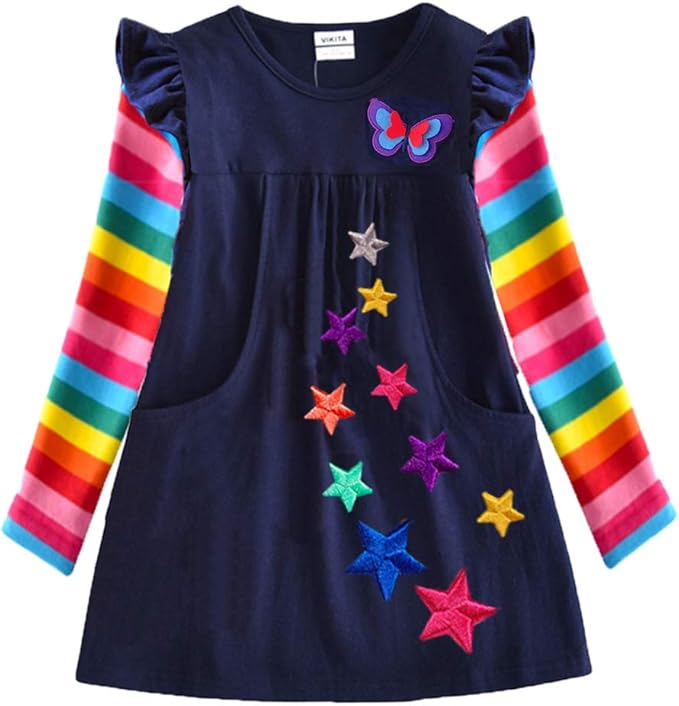 StripeDress è il vestitino ideale per portare colore, fantasia e allegria nel guardaroba delle bambine!